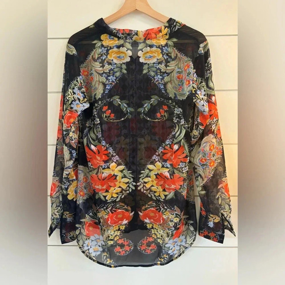 CABI BLACK PRINT LONG SLEEVE SHIRT - Picture 2 of 3